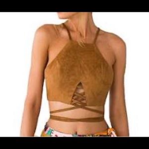 Brown bottom tie up top